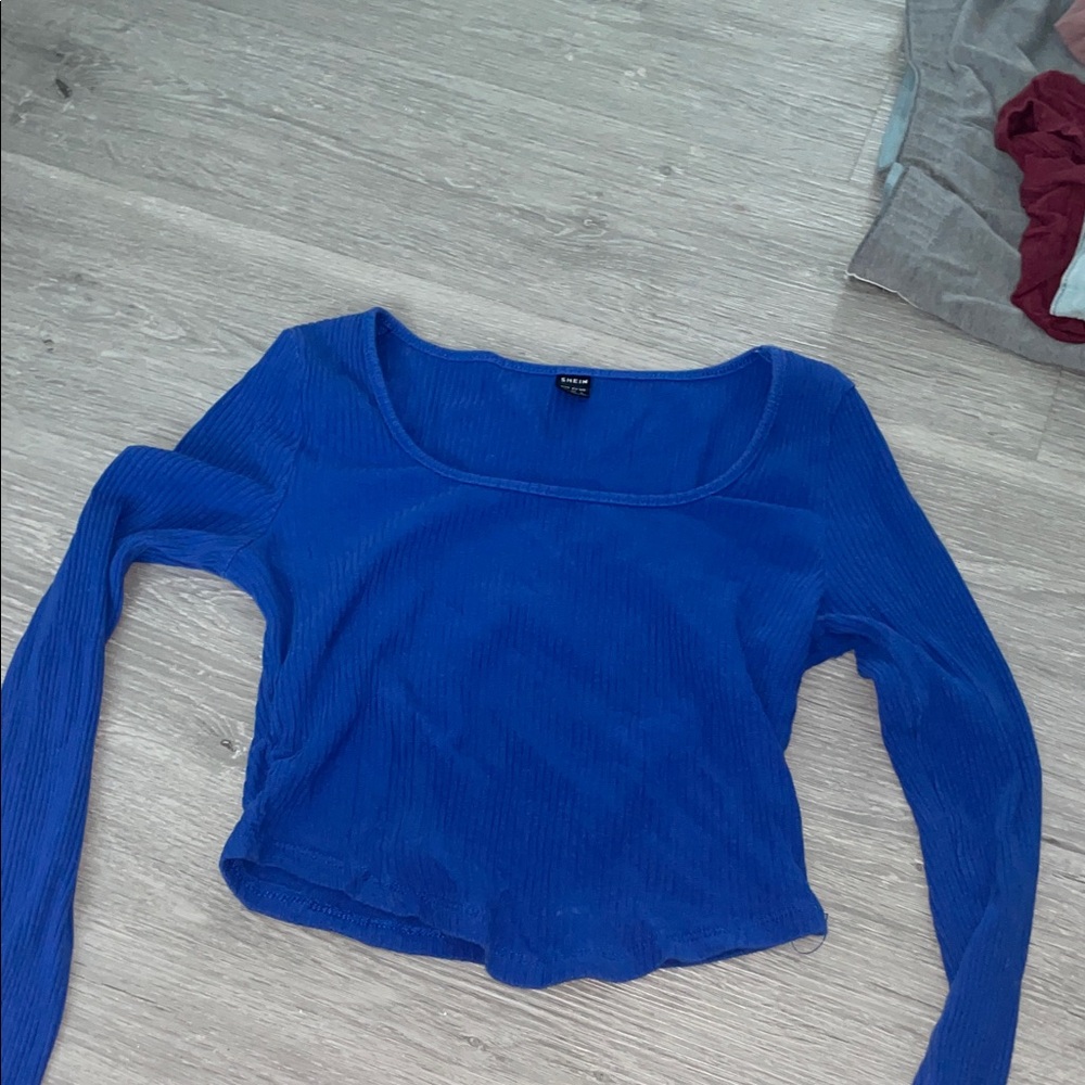 SHEIN Cobalt Blue Long Sleeve Top